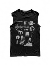 Raf Simons Consumed Tank Top Mens size 46 Black 03ss Sleeveless Shirt