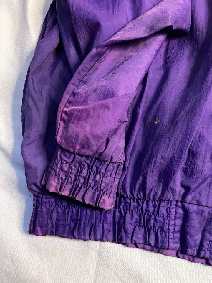 Los Angeles Lakers Jacket XL Purple Windbreaker Zip Up Logo 7 Vintage Athletic - Image 4 of 4