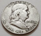 1952 D Benjamin Franklin Half Dollar 50c 90% Silver                  X19