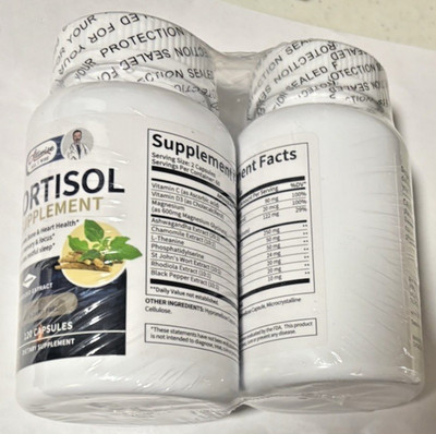 Alliwise Cortisol Supplement For Bone & Heart Health 240 Capsules Exp 1/2027