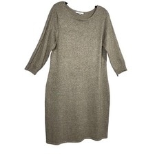 Liz Claiborne Knit Dress Women Medium 3/4 Sleeve Casual Sweater Dress Round Neck