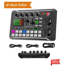 Professional Audio Mixer, Live Sound Card and Audio Interface with DJ Mixer E...