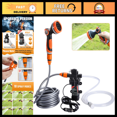 #ad Portable Electric Pressure Washer Pump 120W 80PSI 12V Powerful Cleaning Kit fo $99.99