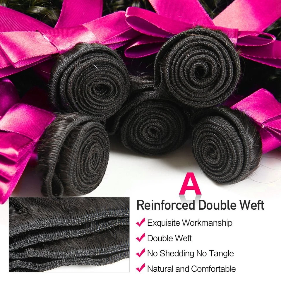 Extensión de cabello rizado brasileño 12A cabello humano rizado 3 paquetes 100 % sin procesar Foto 4 de 4