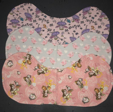 Handmade Set Of 3 Burp Cloths Made Of Flannel/Free shipping