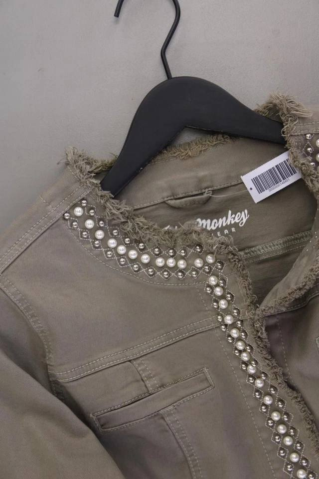 Blue Monkey Classic Jacke für Damen Gr. 44, XL neuwertig olivgrün aus Baumwolle - Bild 2 von 4
