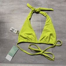FULL TILT Womens Tie Side Bikini Top Neon Green Size XS Swimsuit Halter String
