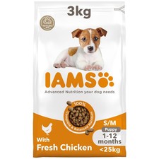 Puppy Small Medium Complete Dry Dog Food Chicken 3kg - For Healthy Growth 4.58 per kilo