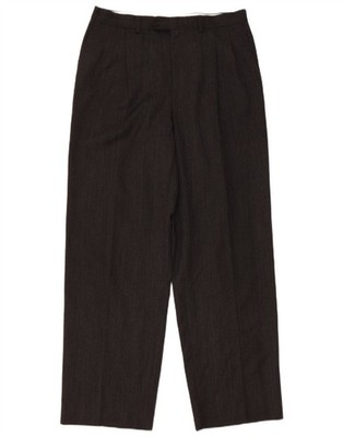 Marks & Spencer Mens Straight Chino Trousers W34 L31 Grey Wool BZ03