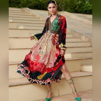 chinese dress ladies Montage 221964W Long Formal Lace Applique Plus Size Dress