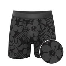 Shinesty The Midnight Flora Black Tonal Tropical Ball Hammock® Pouch Boxer Brief