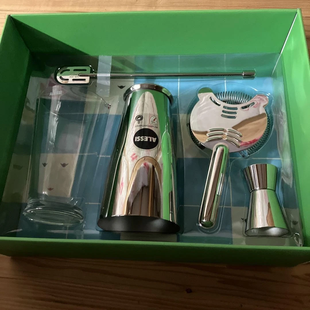 カクテルツールセット　5050SET 　ALESSI Lunar Eclipse カクテルミキシングセット【5050SET I】｜ALESSI JAPAN