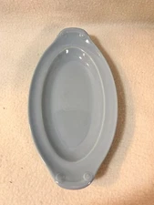 T. S. Vintage LURAY PASTELS BLUE 9" Oval Serving Platter USA 10-40 Relish Tray