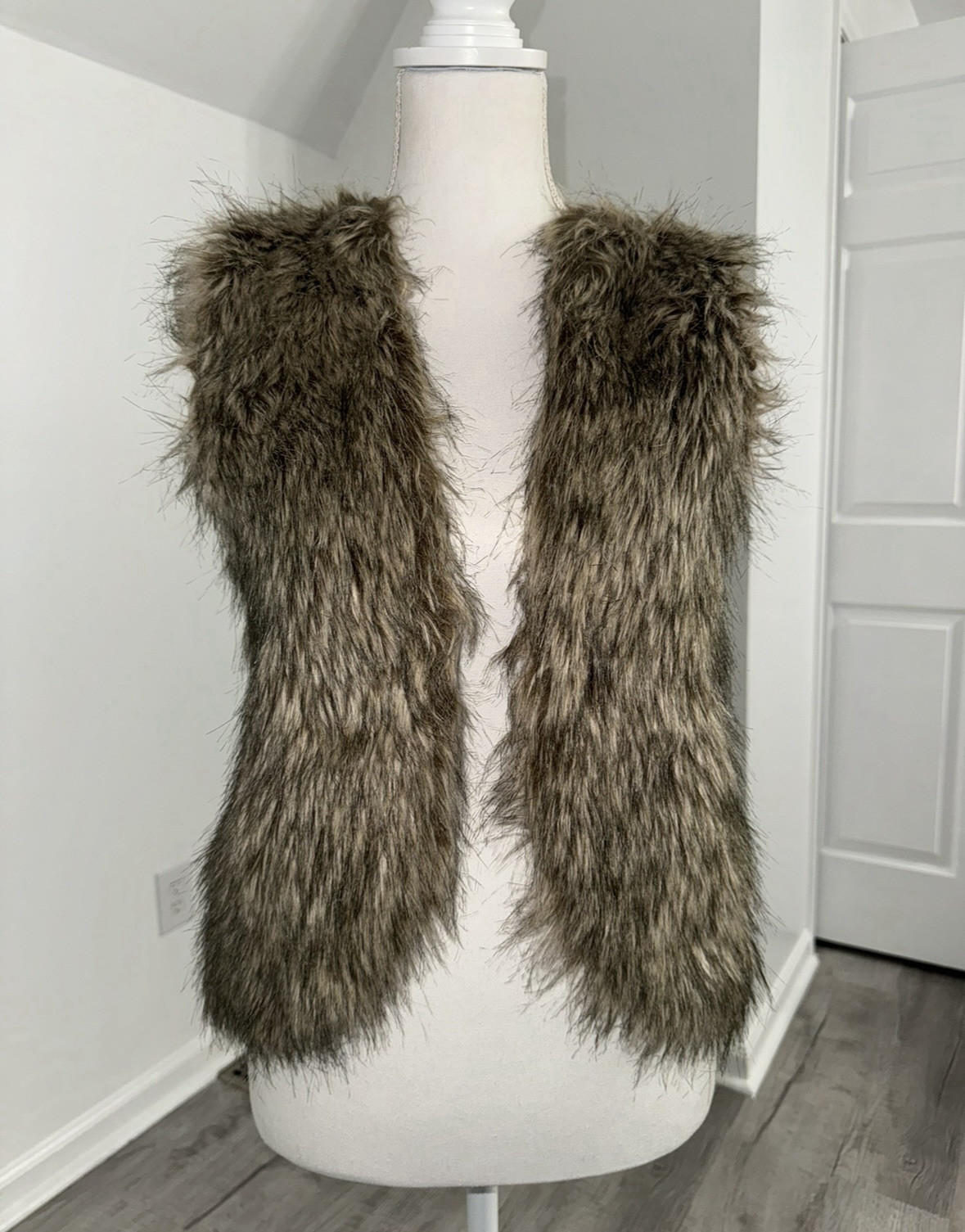 Y2K Vintage Faux Fur Vest Retro Takeout Style
