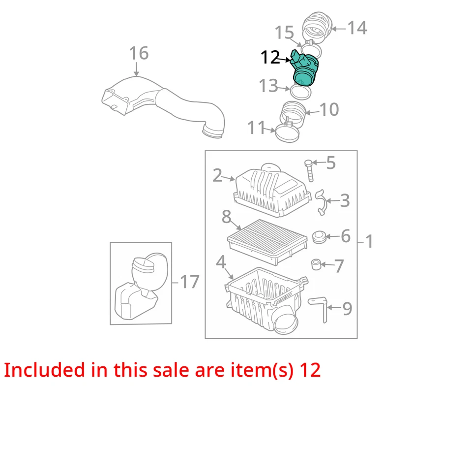 2005 Kia Sportage Sensor de Fluxo de Ar de Massa MAF OEM 97K Milhas - LKQ423531139 - Imagem 4 de 4