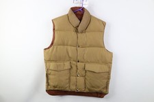 Vtg 70s Streetwear Mens Large Distressed Reversible Duck Down Puffer Vest Jacket