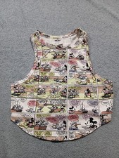 Disney Mickey Mouse & Friends Ladies Allover Print Crop Top Size Small