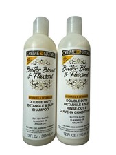 Creme of Nature Butter Blend Flaxseed Double Duty Detangle Slip Shampoo 2pcs12oz