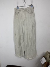 We The Free Womens Pants 27 Old West Slouchy High Rise Wide Leg Raw Hem
