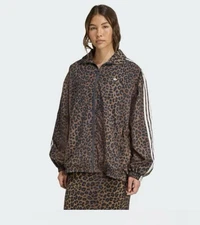 Adidas Firebird Oversized Track Jacket Leopard | size S | JW7301 Women's NEW
