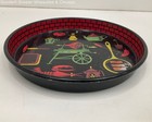 Vintage Black and Red Serving Tray w/Food Motif — photo 1