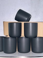 NEW BULK Ceramic Candle Jars - 12 QTY - 13 OZ Black Nordic Candle Making