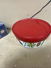 Vintage PackerWare Christmas Holiday Plastic Round Bowl With Lid Made In USA
