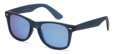 Polarized Classic Look Retro Sunglasses - Navy Frame - Multicolor Mirror Lens