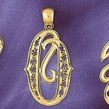 Initial O Charm Pendant 14k Gold 2.7 Grams