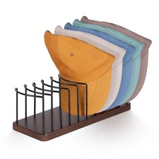 Hat Organizer for Baseball Caps, Wooden Tabletop Hat Rack Holder for 10 Hats ...