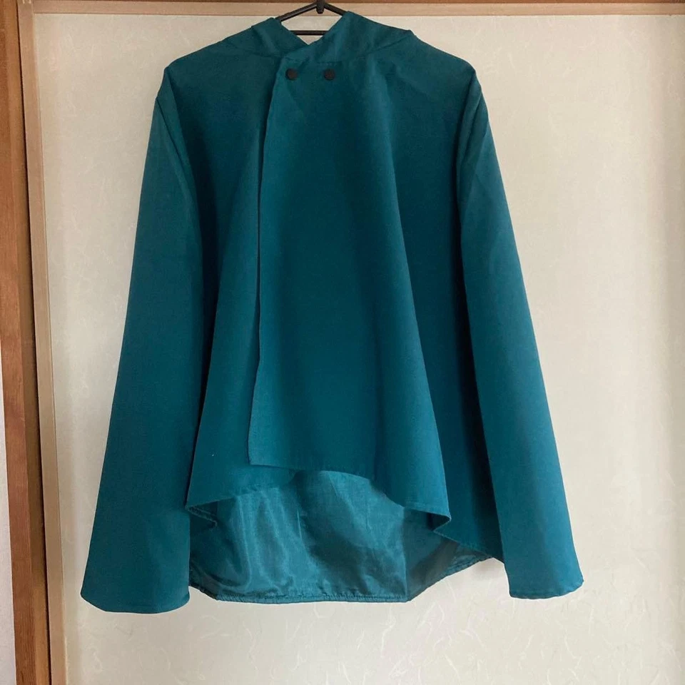 Attack on Titan Eren Jaeger Cosplay Cape Green Hooded Cloak Anime Costume - Image 2 of 4