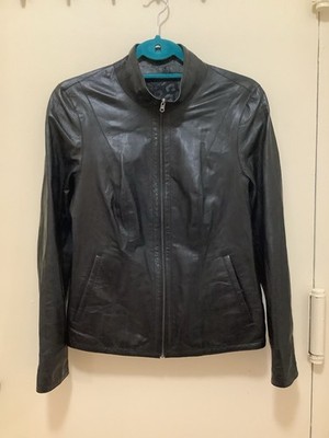 Leather Jacket Black Baggio Rossini Large 