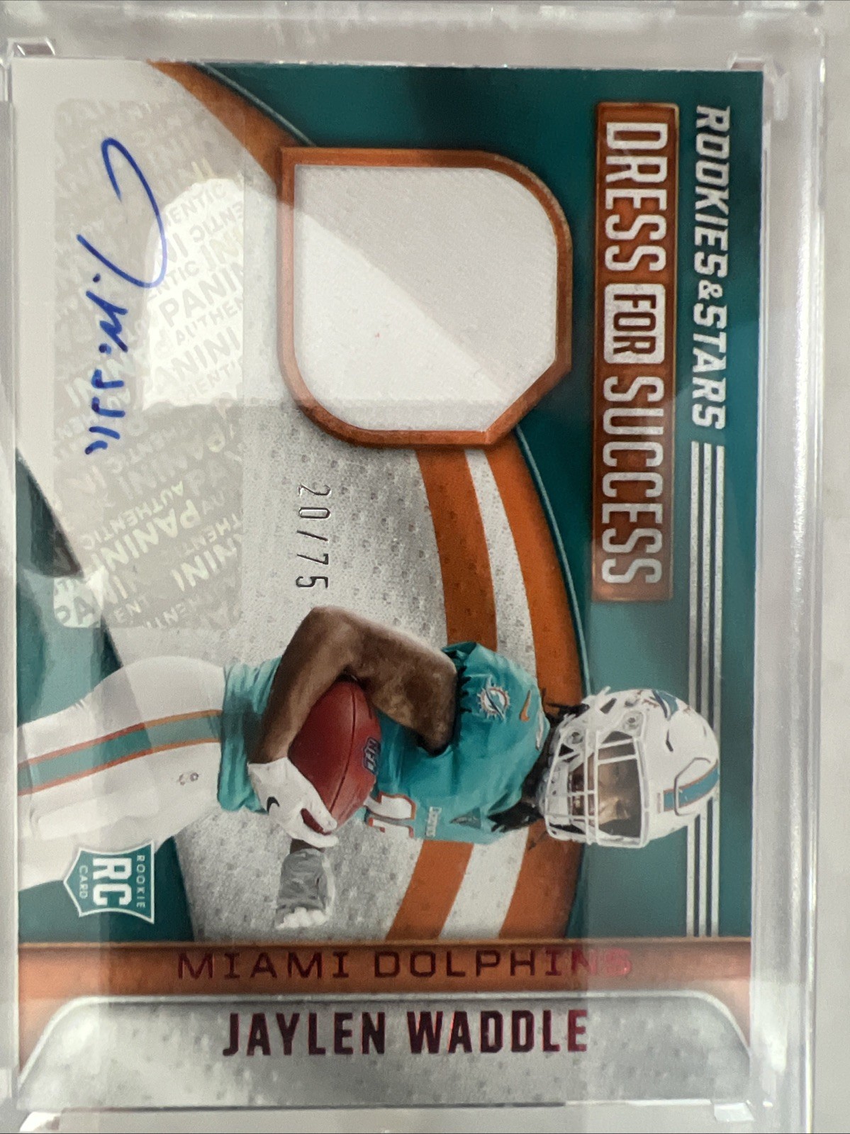 Jaylen Waddle Panini Rookies & Stars Dress for Success Autograph Relics #DSJW Base