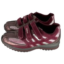 Geox Kids Toddler Sneakers 33 EU / 2 US Maroon Metallic Easy Closure