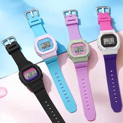 Creativity Colorful Square Electronic Watch For Male And Female Students