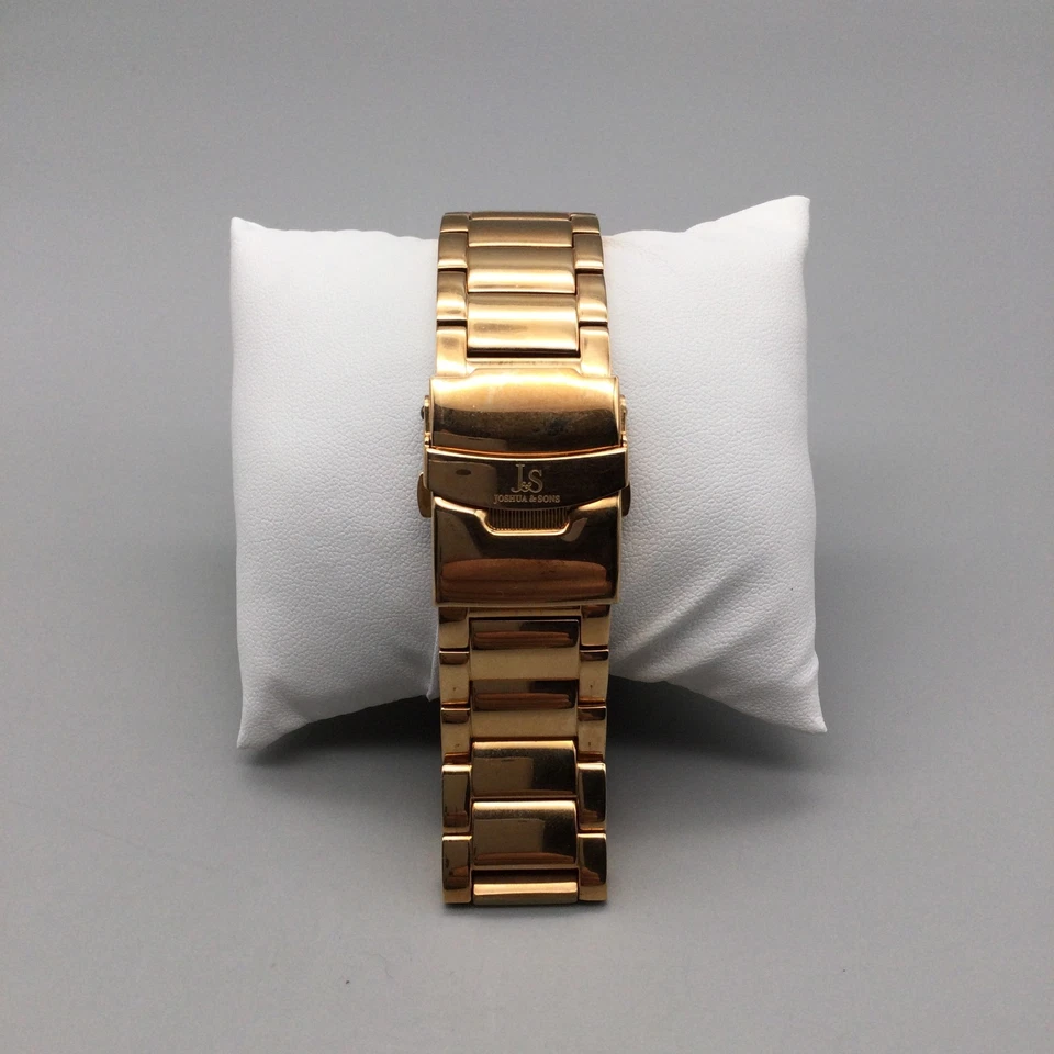 Relógio masculino Joshua & Sons diamante 47 mm tom ouro rosa JS-20-RG nova bateria 8,5" - Imagem 3 de 4