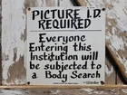 VINTAGE JAIL PORCELAIN SIGN OLD PRISON JIM THORP WARDEN PENITENTIARY BODY SEARCH