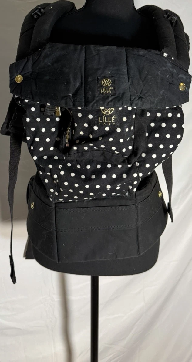 LÍLLÉbaby Baby Carrier Black White Polka Dot Adjustable Multi-Carrying Positions