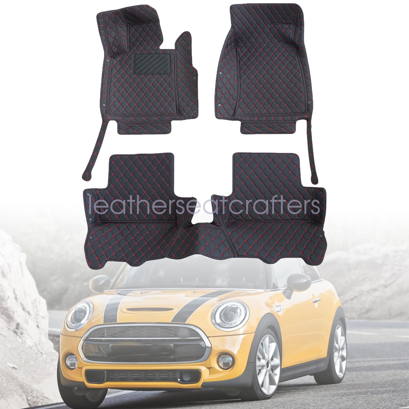 2006-2014 Fits Mini Cooper R56 Microfiber Leather Floor Mats Liners All Surround