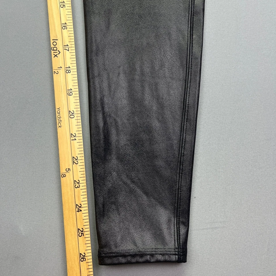 Spanx High Waist Faux Leather Leggings Shiny Black Athleisure Pants XL - Image 3 of 4