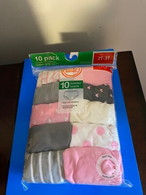 BRAND NEW TODDLER GIRLS SIZE 2T-3T WONDER NATION 10 PACK BRIEF UNDERWEAR