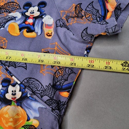 Disney Scrubs Top Womens Large Mickey Mouse Vampire Halloween Bats Spiders Webs - Picture 8 of 10