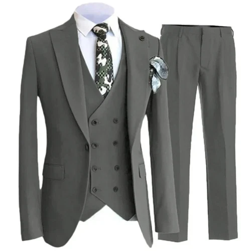 Pants Vest Men Suits Dress 3 Piece Set Male Blazers Wedding Jacket Coat Trousers - Picture 26 of 50