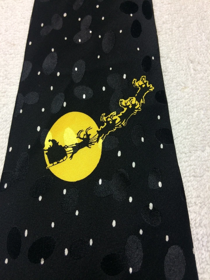 CORBATA ADICTION HOMBRE NEGRA CON CIUDAD COLORIDA CON SANTA 3,75 X 57 Foto 3 de 4