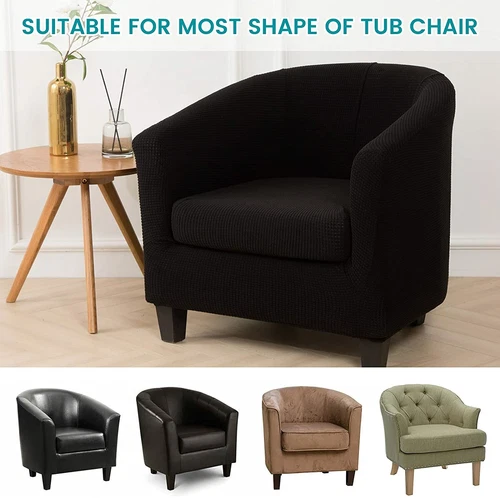 Club Chair Cover Stretch Velvet Tub Chair Sofa Slipcover Single Armchair Cover - Afbeelding 2 van 31