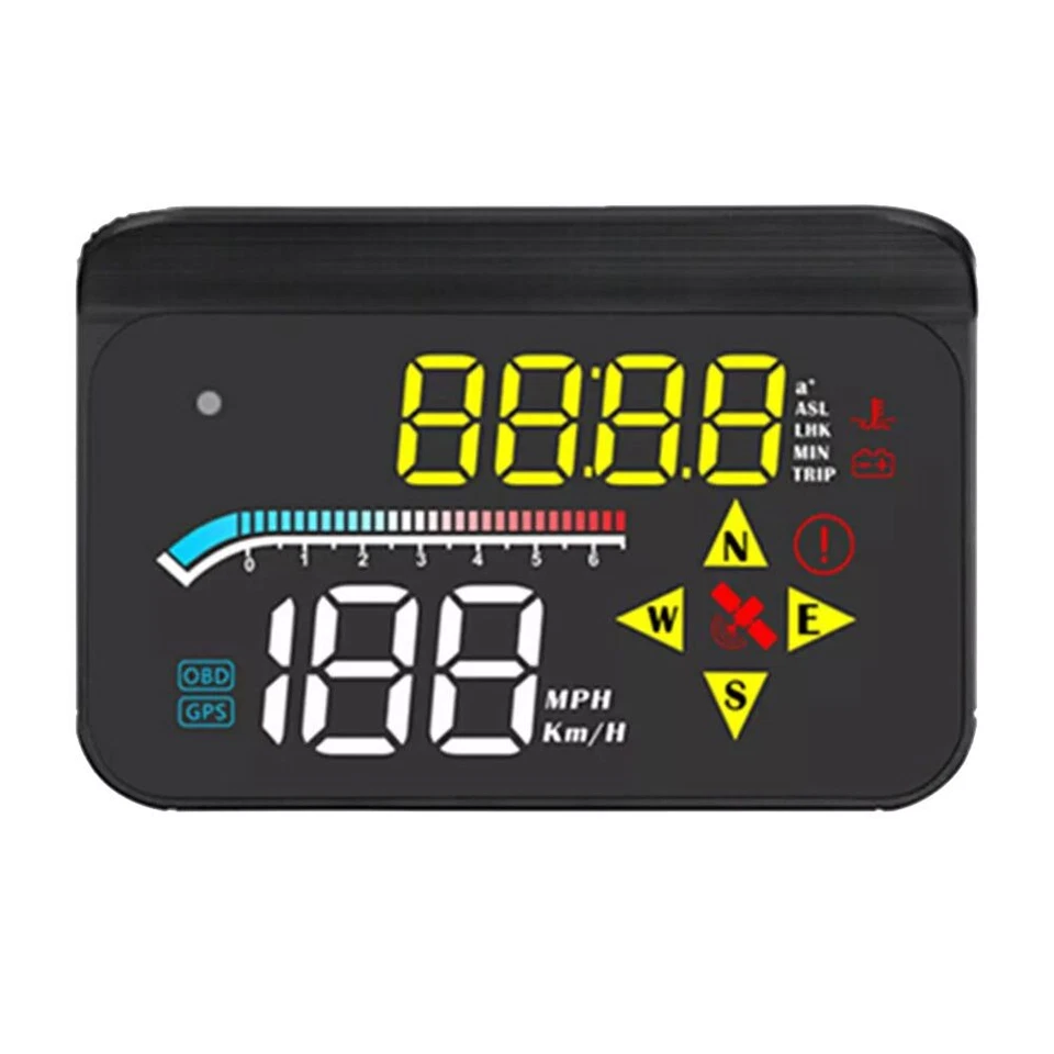 Car HUD Digital Speedometer Projector Head Up Display OBD2 GPS Overspeed Alarm - Image 4 of 4