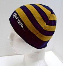 CORONA EXtra LOGO BEANIE HAT Black  Gold Stripe ADULT ONE SIZE GUC 100 Acrylic