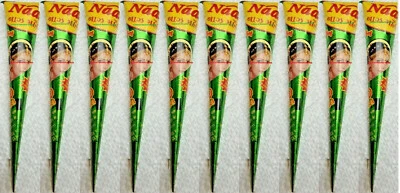 NATURAL HENNA MEHNDI CONE NAAZ 10 x Original Naaz Natural Fresh Mehndi Cone Temporary Henna Halal, Dark Brown