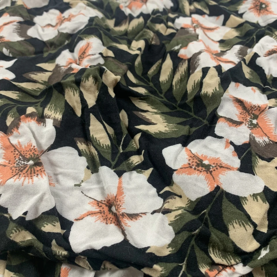 Volcom Coco Halter Cami Top Women Medium Black Combo Floral Viscose Pull-On 8363 - Image 2 of 4