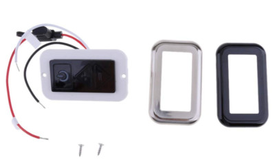 ITC 21030-BKBNBK BACKLIT LED DIGITAL DIMMER SWITCH w/CHROME & BLACK COVERS *S43